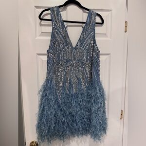 ASOS Blue Beaded Mini Dress
